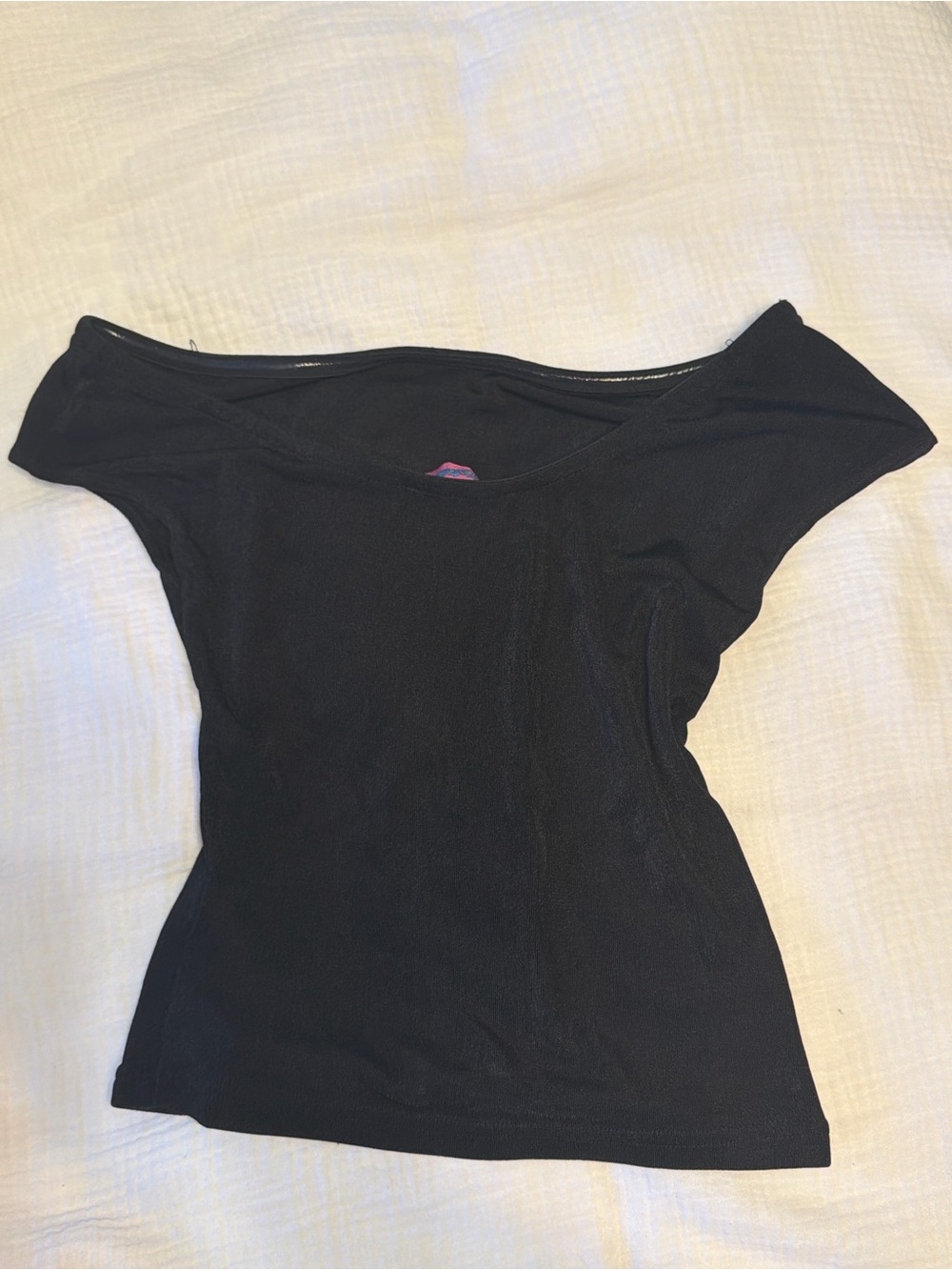 Edikted Black Off-Shoulder Ribbed Top - Picture 3 of 3